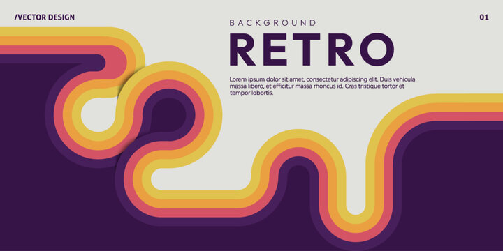 Retro vintage 70s style stripes background poster lines. shapes vector design graphic 1970s retro background. abstract stylish 70s era line frame illustration	