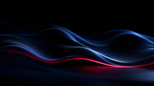 Abstract Dark Flowing Waves with Glowing Neon Lights