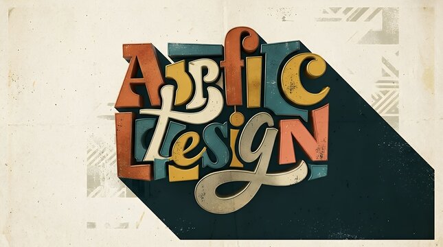 Retro Vintage Typographic Text Display With Long Shadow Effect On Textured Paper Surface Backdrop controversy text long shadow textured yellow background trendy vintage style retro paper black easy