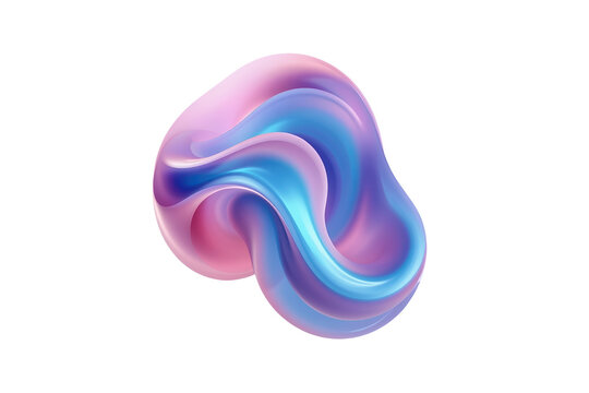 Colorful glossy abstract liquid form with flowing curves