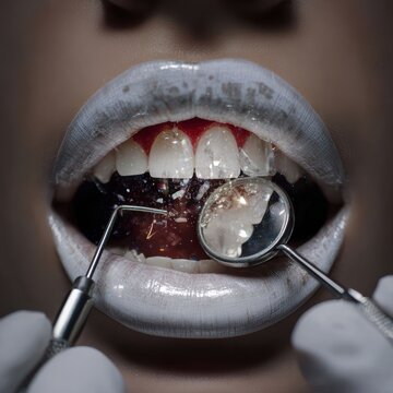 abstract view of repairing of teeth