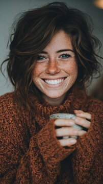 Woman doing skincare, smiling, fresh skin, white teeth, bathroom setting