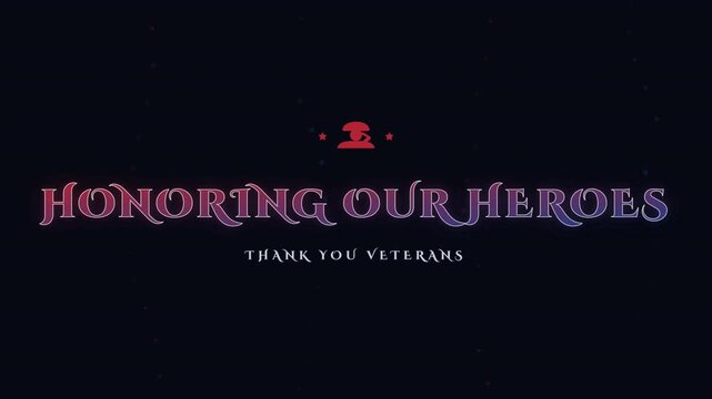 Veterans Day Honoring Our Heroes Text with Red Laser Sweep Animation