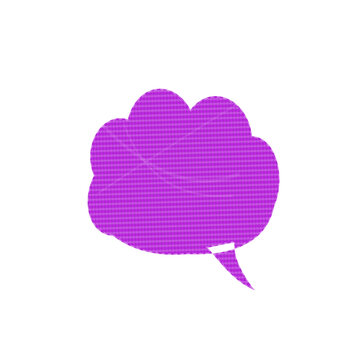 Purple thought speech bubble icon
