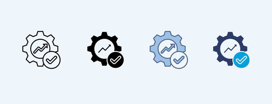 Operational Excellence Multiple Icon Illustration Vector, Contains gear, cheack