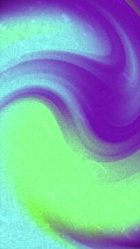 Abstract digital background with flowing purple and neon green liquid waves.