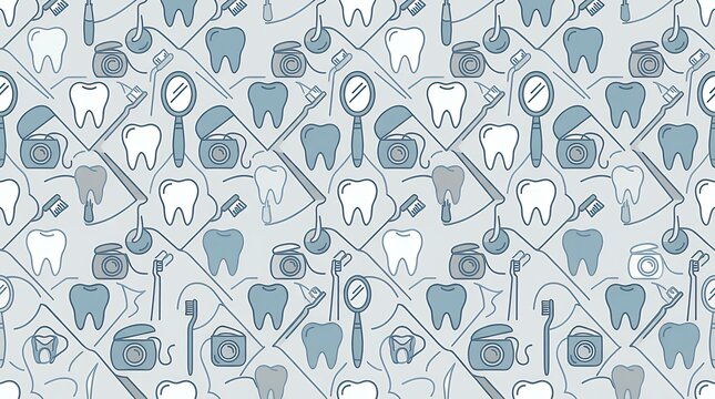 Modern minimal thin lineseamless pattern for dental care clinic branding web graphics and health design background dental care pattern seamless line modern tooth teeth health clinic
