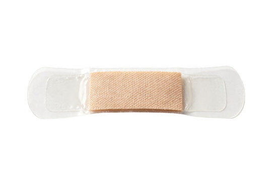 Adhesive bandage strip with medical plaster, first aid, wound dressing isolated on transparent background