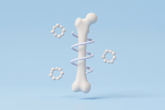 骨の健康と分子構造を示す医療コンセプトイラスト