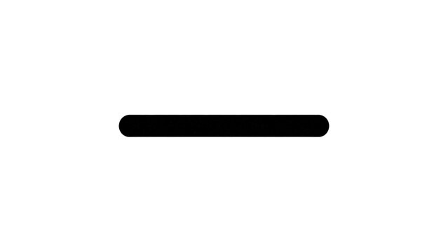 Black Horizontal Line with Rounded Ends on Transparent Background