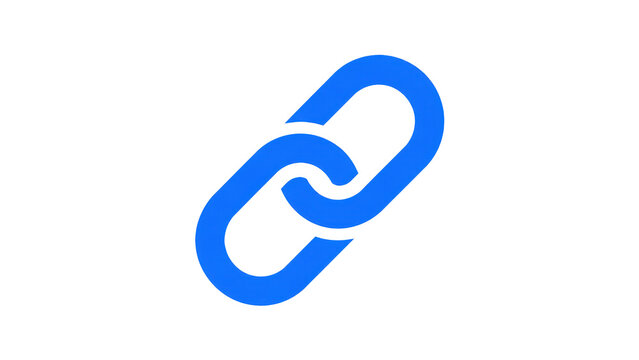 Blue Chain Link Icon for Web Hyperlink and Connectivity