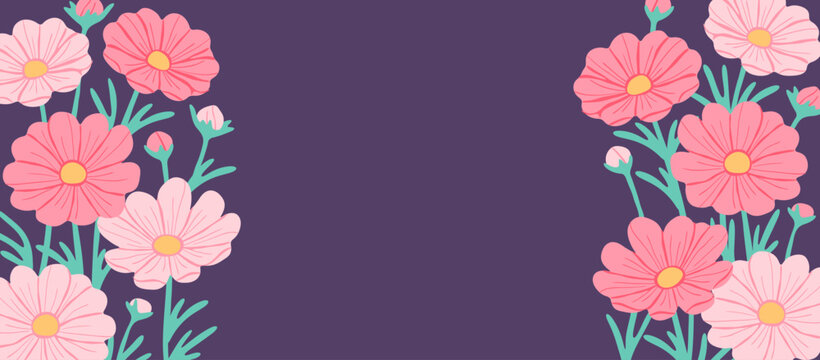 Modern background design featuring cosmos flowers
