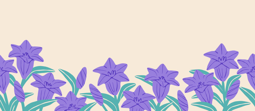 Modern background design featuring gentian flowers