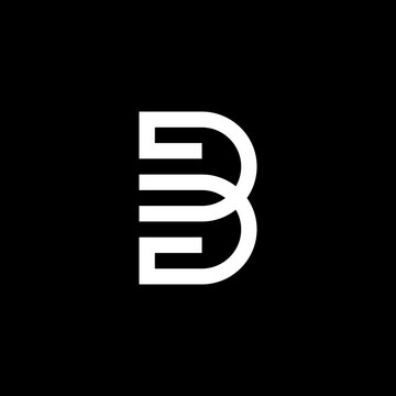 Sleek, modern, and unique 'BE or EB' monogram featuring clean futuristic curves. Elegant choice for high-tech, design, and innovation.