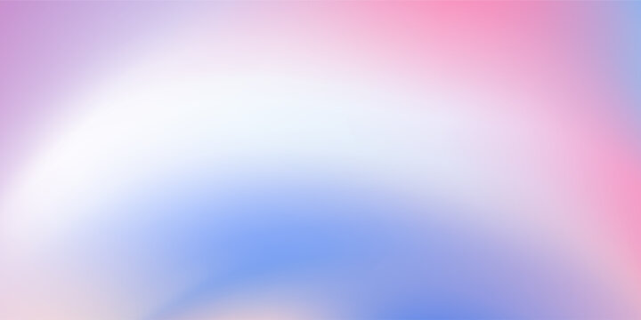 Latar belakang gradien lembut dan cair matahari terbenam dengan perpaduan warna pink cerah, biru langit, dan nada persik hangat. Gradien holografik pastel mimpi