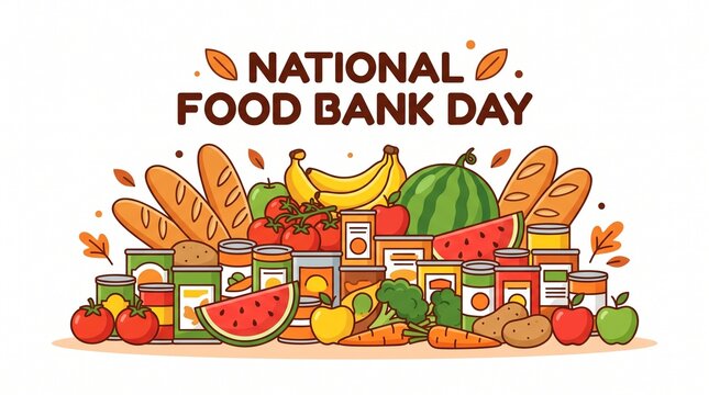 Food drive collection featuring healthy food items.
