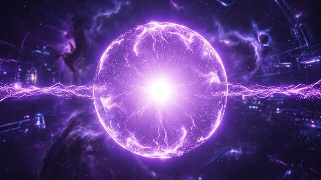 A radiant sphere of swirling cosmic energy.
