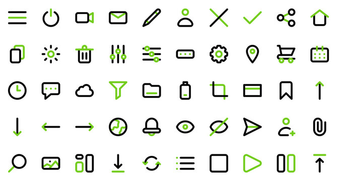 User Interface set icons. Set icon in colored line style. User Interface symbols. Vector illustration