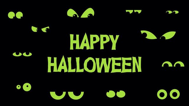 happy Halloween with eyes animation horror vibes for seasonal event