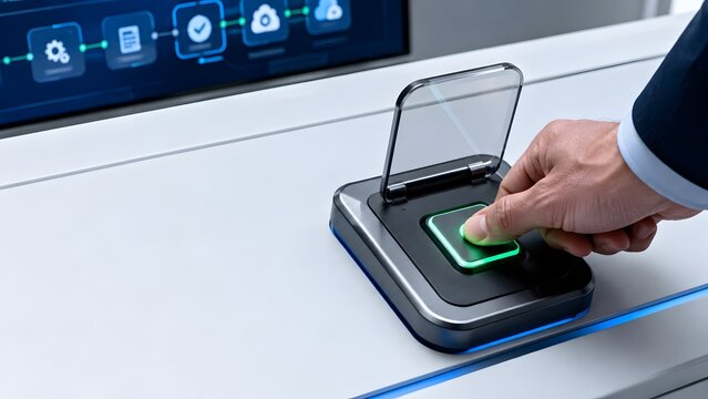 Hand Using Biometric Fingerprint Scanner for Secure System Access