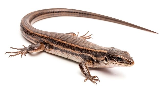 Small brown lizard reptile crawling actively wildlife desert or garden fauna creature isolated on transparent background