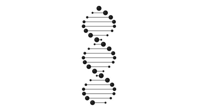 Pulsating DNA Double Helix Animation. Genetic Code and Biotechnology Concept Loop.
