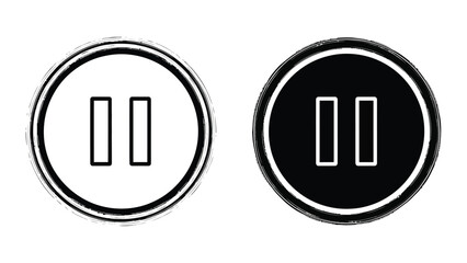 Obraz premium Pause button symbol for media player interface isolated on white background vector illustration
