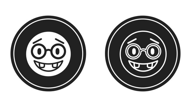 Funny face with glasses icon vector illustration isolated on transparent background