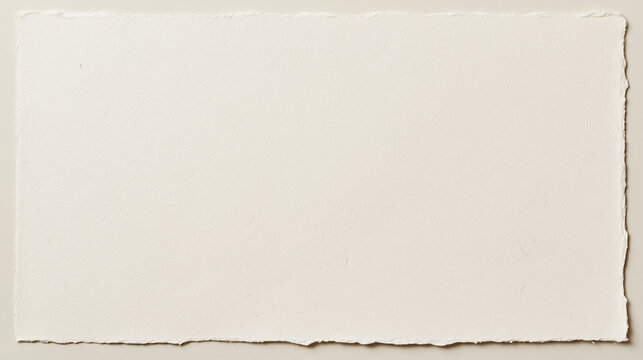 Blank Textured Paper Sheet with Torn Deckle Edges