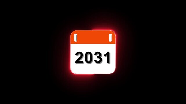 Future year calendar countdown animation: digital time progression for planning and projections years