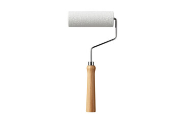 Obraz premium White paint roller with wooden handle