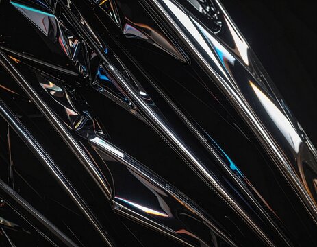shiny cellophane plastic background texture isolated on black background