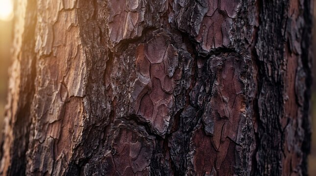 Rugged Pine Bark Texture Warm Sunlight Gradient Scaly Wood Surface Close Up Background pine bark tree bark wood texture scaly surface rugged bark sunlight gradient warm light tree texture natural