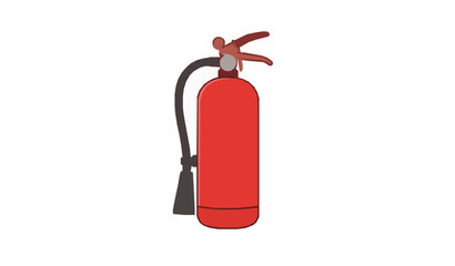 Obraz premium Simple illustration of a red fire extinguisher isolated on a plain white background