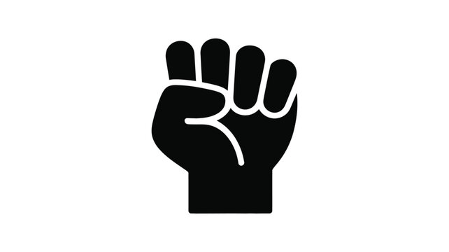 Black Fist Symbol Representing Strength, Unity, Solidarity and Protest