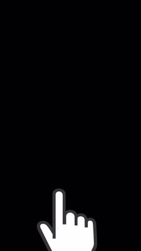Vector Finger Swipe Right Animation with Alpha Channel - 4K Portrait Vertical