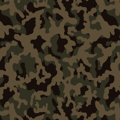 abstract solid camouflage modern textile vector design, arrangement with  all-over seamless  pattern with green, brown and beige tone color illustration, digital image printing factory © Fauzan