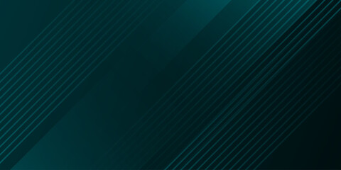 Obraz premium Abstract dark teal background with diagonal geometric lines and sleek tech gradient design