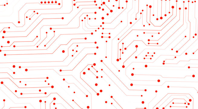 Technology red circuit diagram concept vector illustration