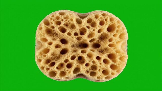 Natural Sea Sponge on Green Screen for Versatile Background Removal and Creative Projects.