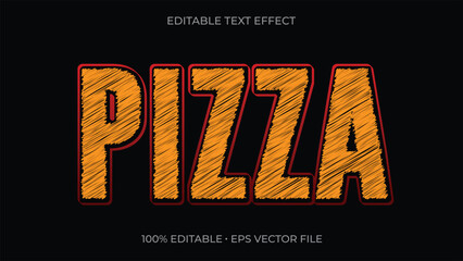 Pizza Editable Text Effect. Chalk Sketch Restaurant Text Style © SUCI