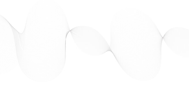 Abstract white lines on a transparent background. Modern technology wave design. Vector illustration.	
