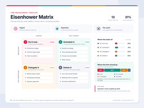 Eisenhower Matrix &mdash; Urgent Important Time Management Priority Grid