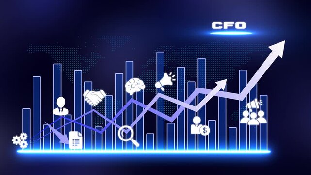 Chief Financial Officer CFO Financial Strategy with Business Growth Analytics, Investment Planning, Profit Forecasting and Corporate Performance