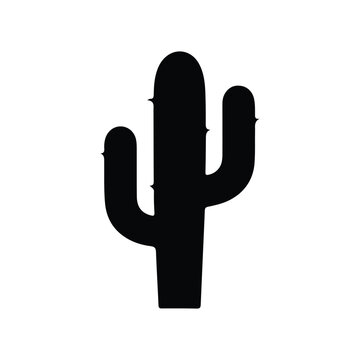 Simple black silhouette cactus illustration
