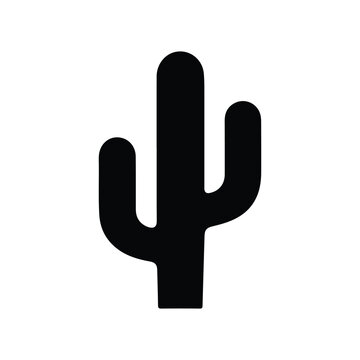 Simple black silhouette cactus illustration