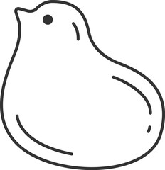 ひよこの饅頭（線画）のイラスト © R-DESIGN