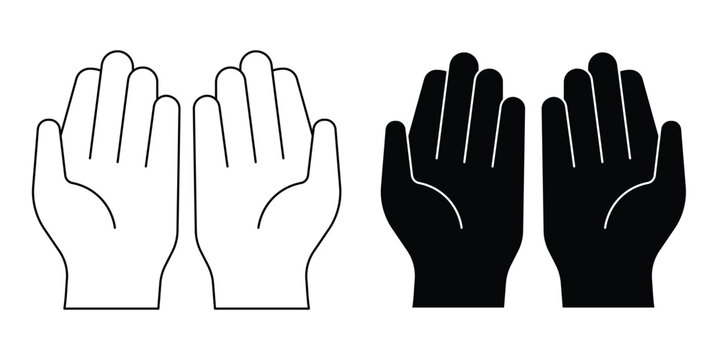 Dua prayer hands icon vector illustration graphic design template.