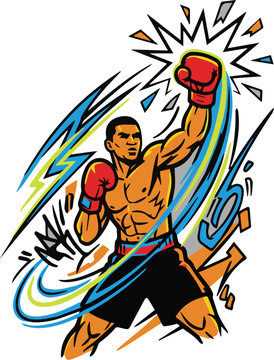 a powerful boxer performing an explosive uppercut punch