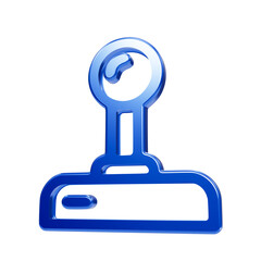 A glossy blue 3d joystick representing game control, isolated on a black background, for digital interface, and gaming concepts © Design With AI
